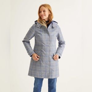 Boden Suki Waterproof Plaid Raincoat Jacket Size 4P with hood